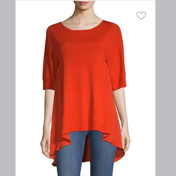 St. John Tops - ST JOHN | Jersey Knit Bateau Neck HighLow Top